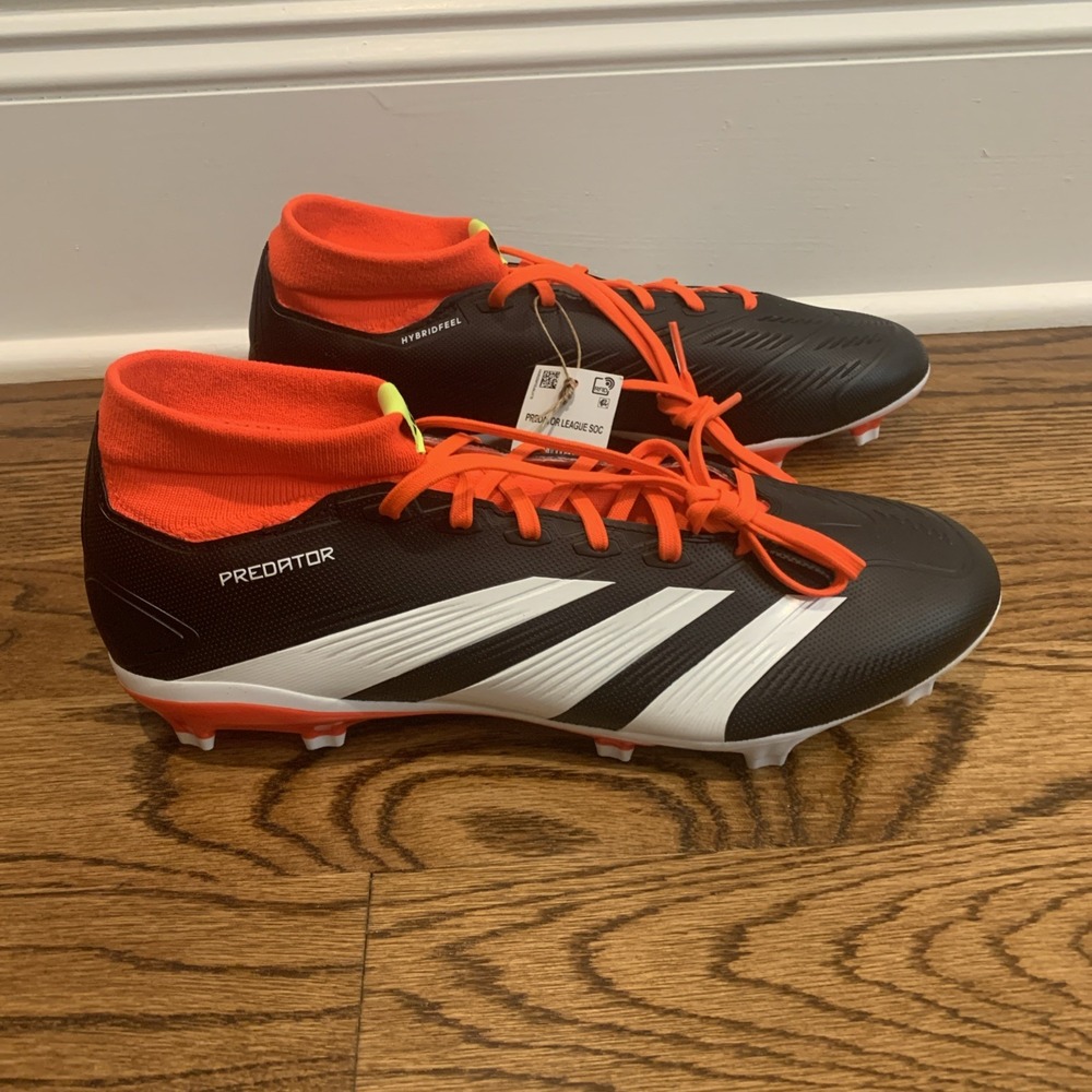 Adidas Predator League Sock FG Black Solar Red Mens Soccer Cleats Size 11 IG7772